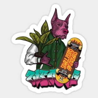 Crazy Dog in Varsity Jacket Sticker